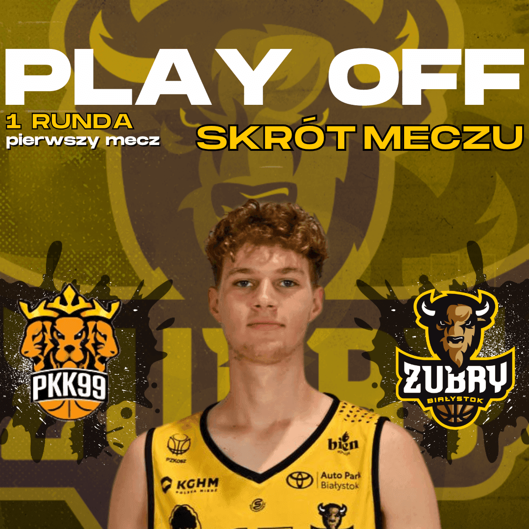 Artykuł na temat: Skrót meczu [PLAY OFF] Profi Sunbud PKK 99 Pabianice vs Żubry Chorten Białystok 66:86 [05.04.2025]